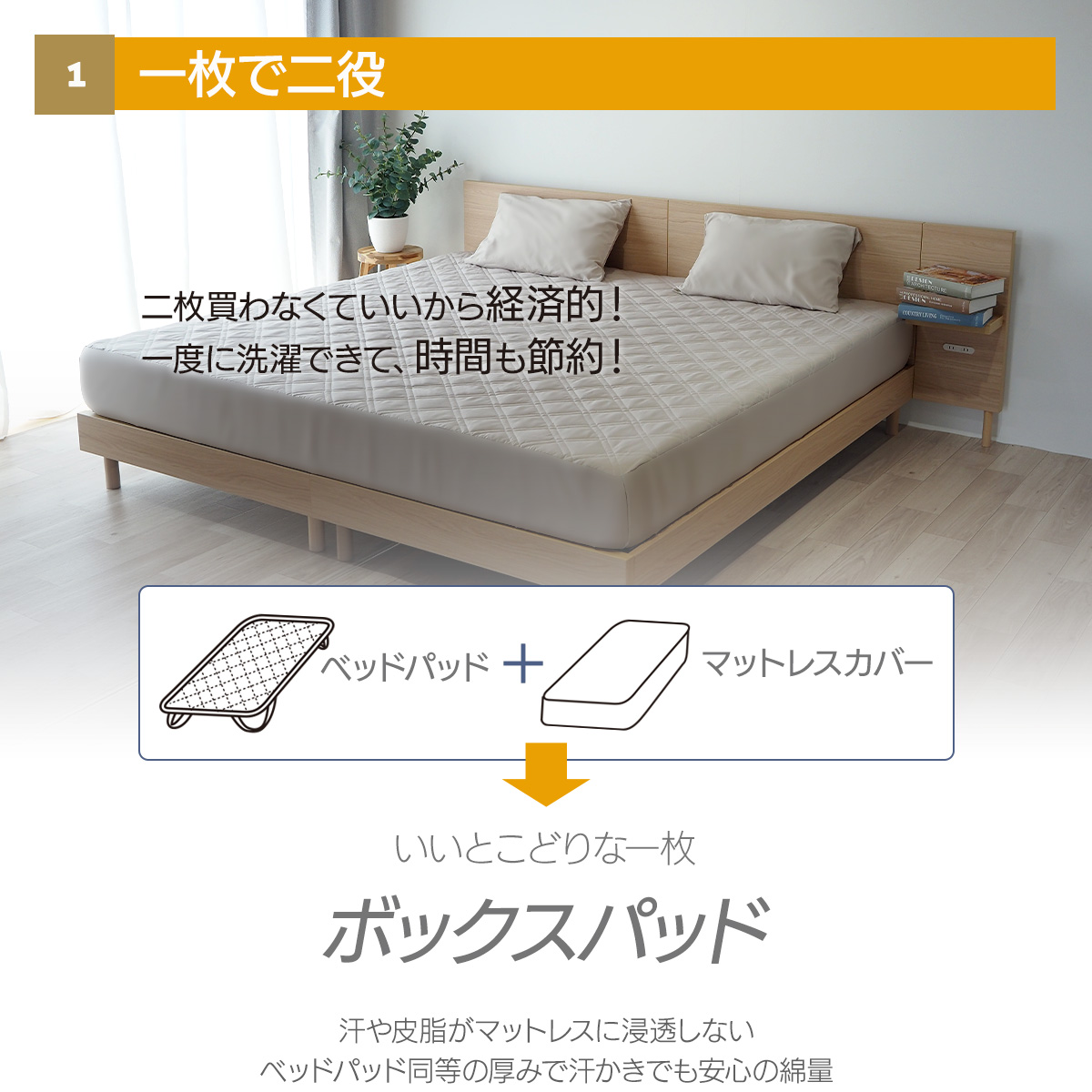 シングル・ボックス ボックスパッド マイクロファイバー ボックスシーツ シングル